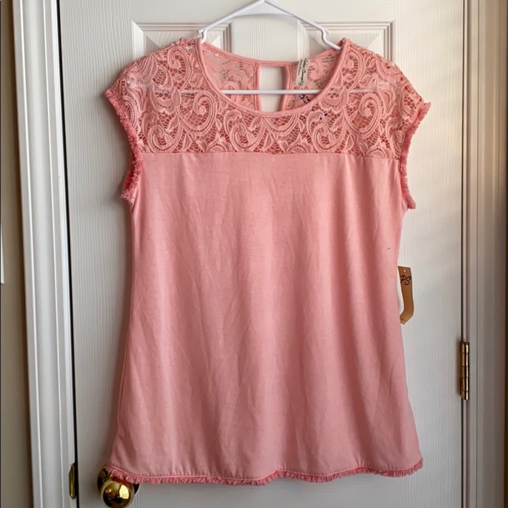 Rose Pink Lace Blouse